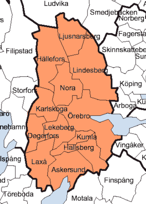 Эребру на карте