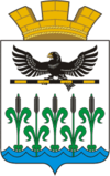 Coat of arms of Shumikha (2005).png