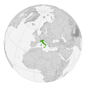 Расположение Италии на карте мира