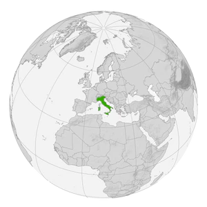 Расположение Италии на карте мира