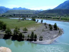 Diluvial bars in Central Altay Mountains July 2011 by Alexei Rudoy.jpg