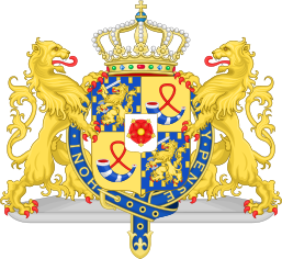 Coat of Arms of Beatrix of the Netherlands (Dame of the Garter Variant).svg