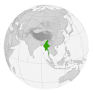 Мьянма на карте мира