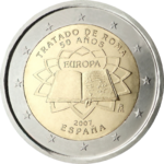 Пам'ятна монета 2 євро 2007 року, серія Римський договір, Іспанія.png