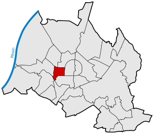 Locator map Weststadt in Karlsruhe.svg