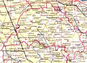 Никологорский район на карте