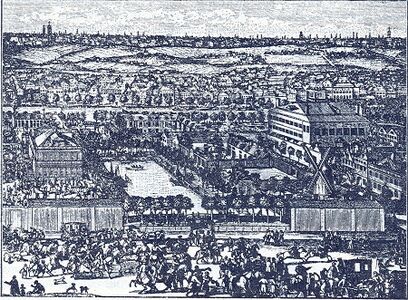 Немецкая слобода в конце XVII века. Гравюра А. Шхонебека и его учеников 1705 г.