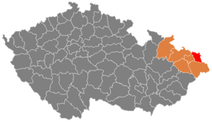 Район Карвина на карте