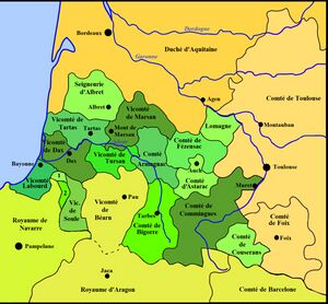 Виконтство Ломань на карте Гаскони