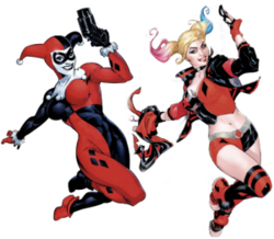 Классическая и современная версии Харли Квинн. Художник — Терри Додсон.