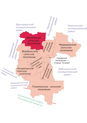 Муниципальное образование «Мосеевское» на карте