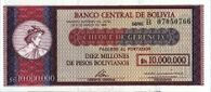 BoliviaP201-10Bolivianos-on-10.000.000PesosBolivianos-(1987) f.JPG