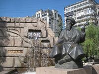 Jambyl Jabayev's monument in Almaty.jpg